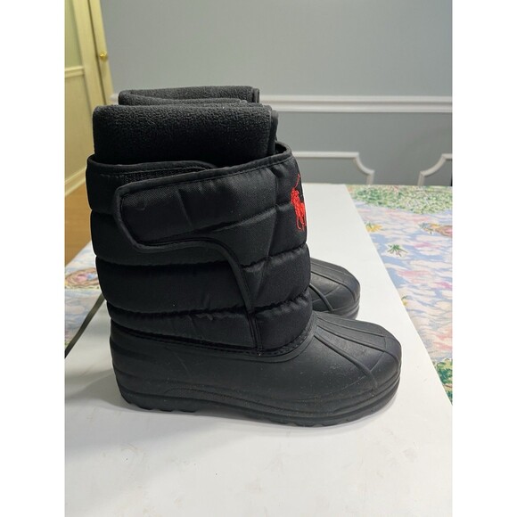Ralph Lauren Polo Large Red Pony Logo Black Insulated Boots Men’s US Sz 7 EUR 40 main image 16